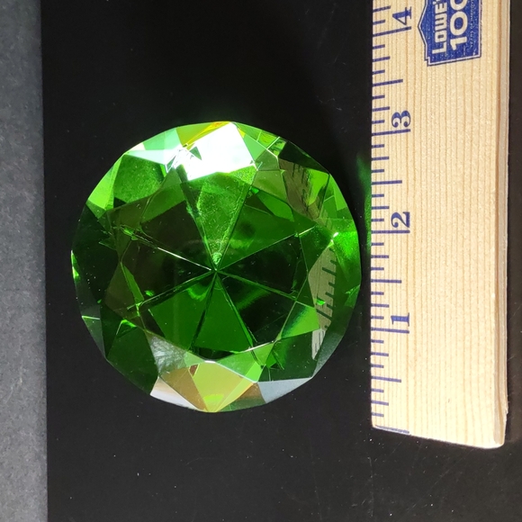 Emerald Green Faceted Crystal Paperweight - Picture 4 of 6